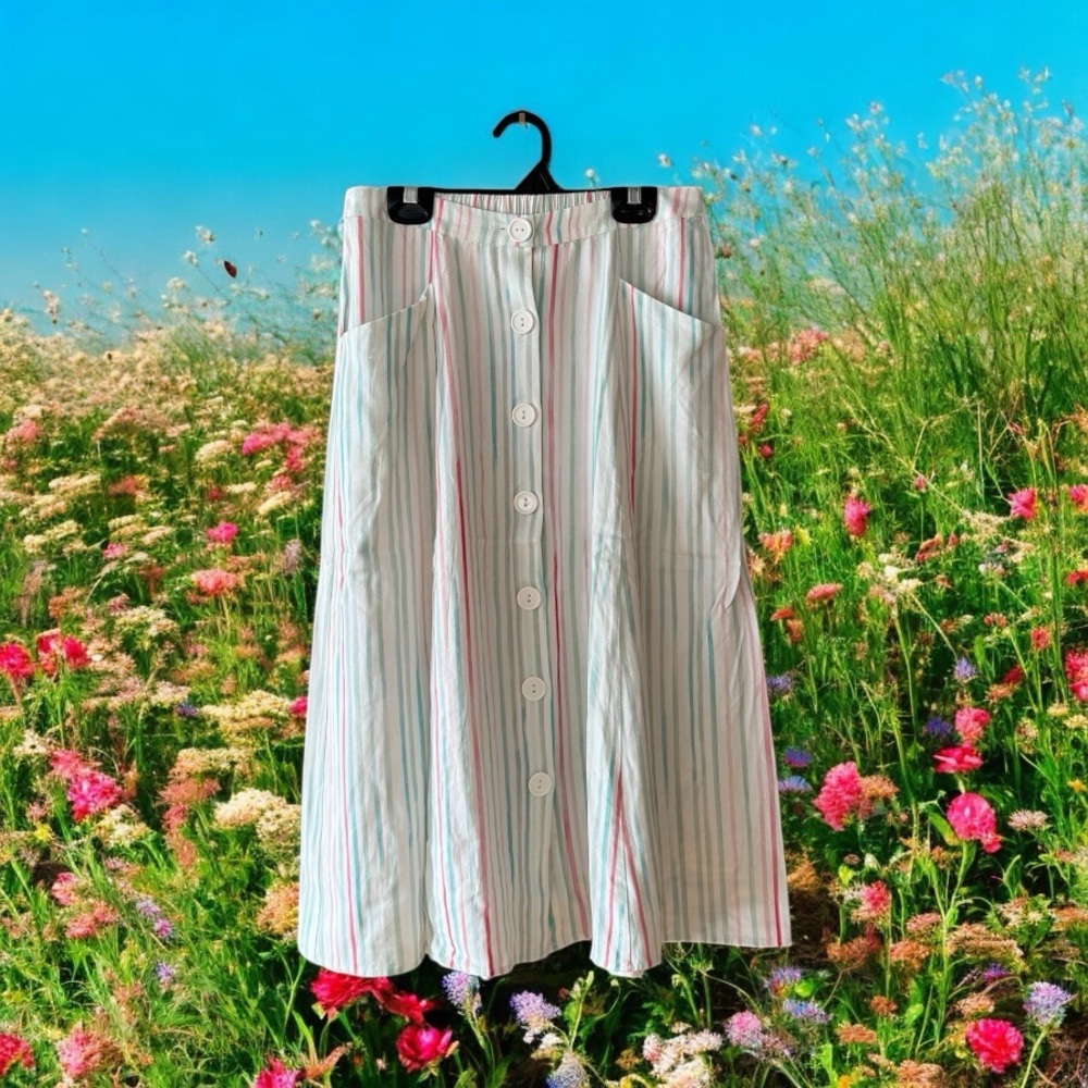 Mountain Warehouse Country to Coast Vintage Striped Button-Down Skirt - Picture 13 of 13
